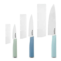 KitchenAid Classic 3-Piece Stainless Steel Chef Knife Set, Blue Velvet, Pistachio, Mineral Water