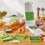 Mainstays 11 Pieces Multi-Function Nice Dicer and Mandoline, Stainless Steel, Green Glaze, 820g