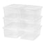 Mainstays 17 Qt. (4.25 gal.) Plastic Stackable Closet Storage Box, Clear, Set of 6