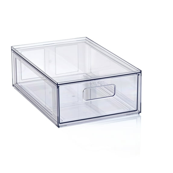 Mainstays Clear Glossy Plastic Pull-Out Closet Drawer Small Size, Adult Size
