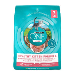 Purina ONE Plus, Healthy Kitten Formula, Dry Kitten Food, Chicken, 7 lb Bag