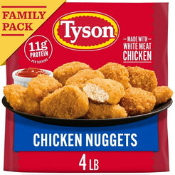 Tyson White Meat Chicken Nuggets, Family Pack, 64 oz (Frozen, Fully Cooked)