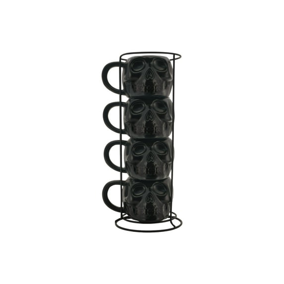 Way To Celebrate Halloween Skull Mug Stack
