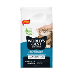 WORLD'S BEST CAT LITTER Multiple Cat Lotus Blossom Scented - Long-Lasting Odor Control, Natural Ingredients, Quick Clumping, Flushable, 99% Dust Free - Floral Fragrance - 15 lb Bag