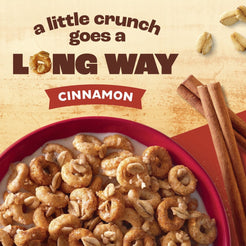 (8 pack) Cheerios Oat Crunch Cinnamon Breakfast Cereal, Made with Whole Grain, Family Size, 24 oz
