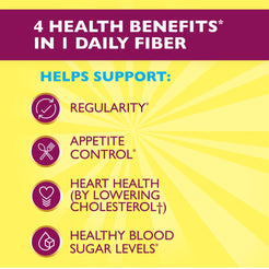 Metamucil Fiber Supplement, Fiber Powder for Digestive Health, Sugar Free Lemonade, 72 Servings