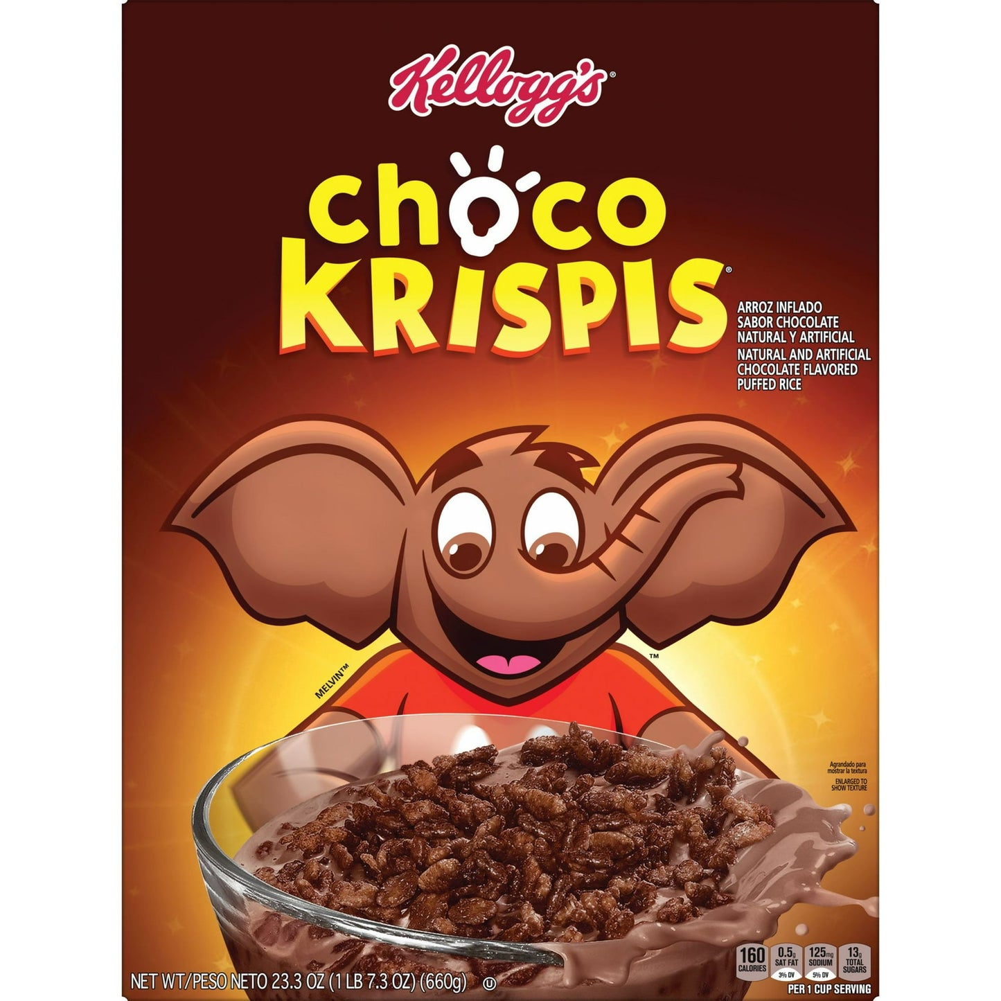 (3 pack) Kellogg's Choco Krispis Breakfast Cereal, 9 Vitamins and Minerals, Kids Snacks, Original, 23.3oz Box (1 Box)