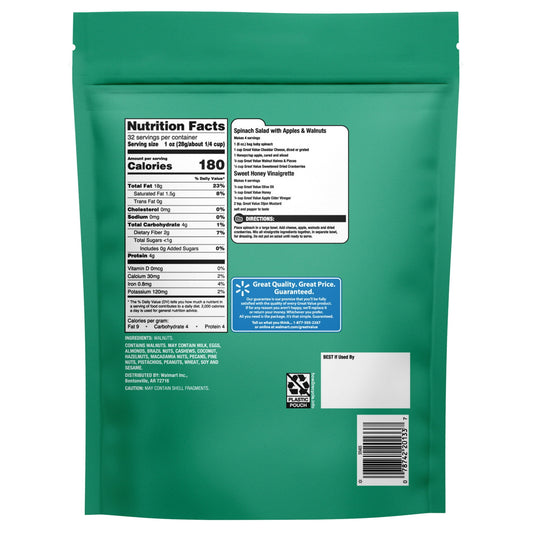 Great Value Walnuts Halves & Pieces, 32 oz