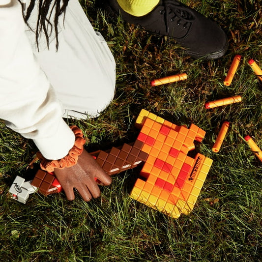 Nerf Minecraft Firebrand, Dart Blasting Axe, Halloween Costume Accessory