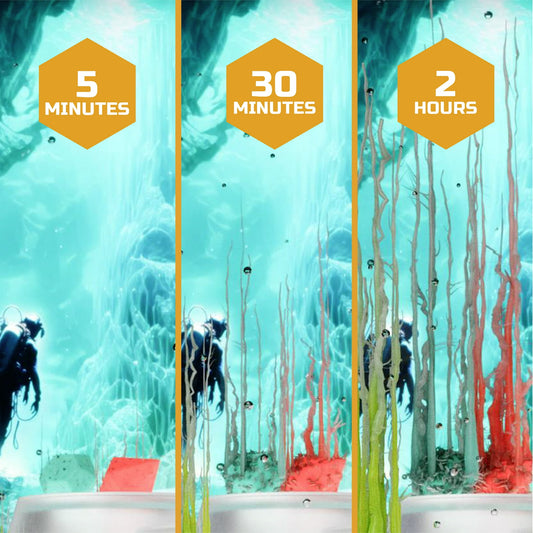 Discoveryª #Mindblown Crystal Aquarium 8-Piece Set - Underwater Crystal Growing Garden, LED Lights, Ages 8 years+