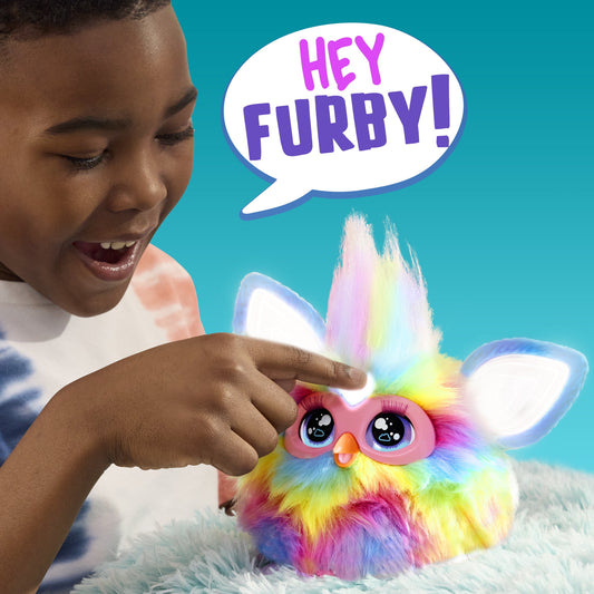 Furby Tie Dye Plush Toy, Voice Activated, 15 Fashion Accessories, Interactive Toys, Ages 6+