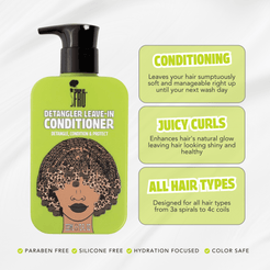 Pardon My Fro Detangling Leave-in Conditioner with Argan and Jojoba Oil, 4A-4C Hair Types, 12 fl oz