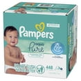 Pampers Aqua Pure Baby Wipes Unscented, 99% Water, 8 Pack, 448 Total Count