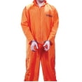 Fun World Got Busted Orange Jumpsuit Men's whalloween Fancy-Dress Costume for Adult, One Size