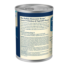 (12 pack) Blue Buffalo Homestyle Recipe Senior Wet Dog Food, Chicken Dinner, 12.5-oz. Can