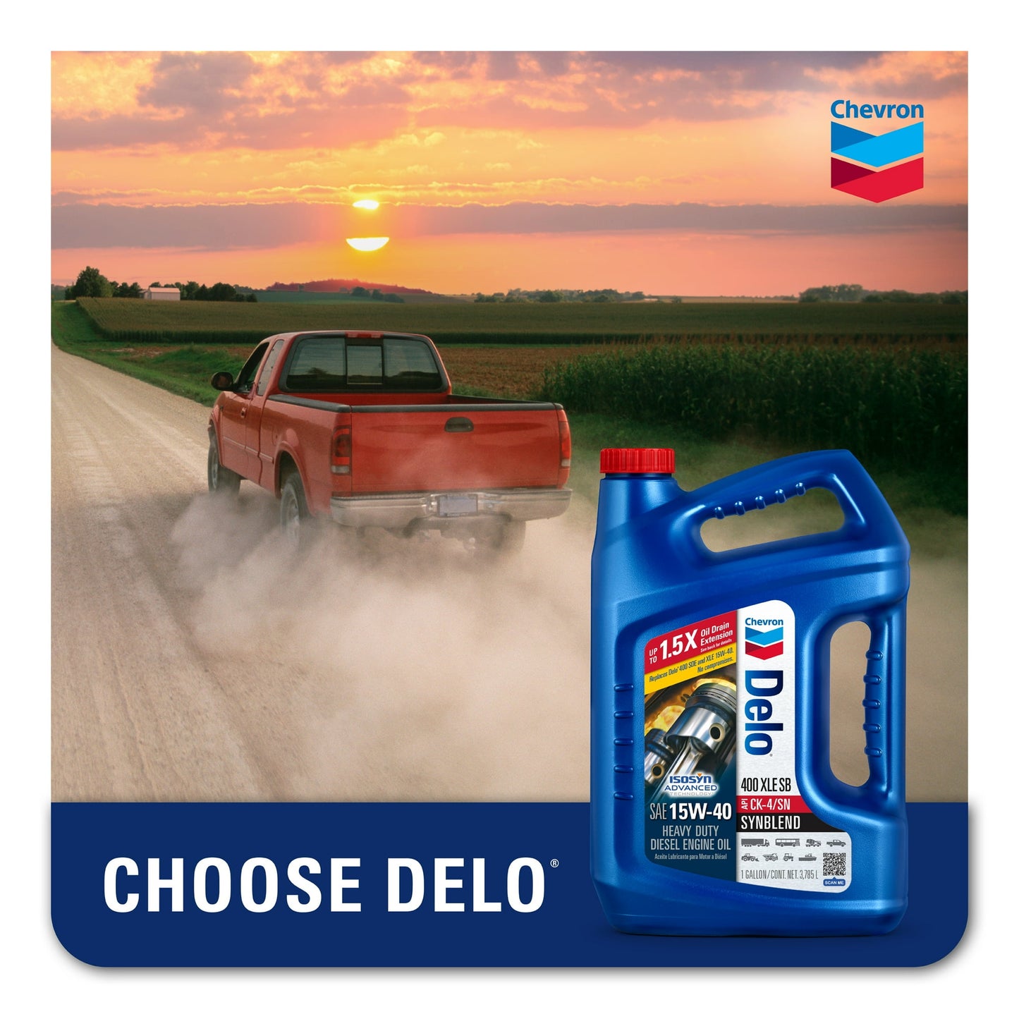 Delo 400 XLE SB Synthetic Blend SAE 15W-40 Heavy-Duty Diesel Motor Oil 1 Gallon