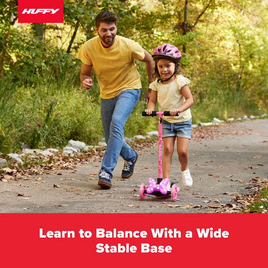 Huffy Disney Minnie Mouse Light-Up Toddler Scooter, 3-Wheel Design, Ages 3+, Pink