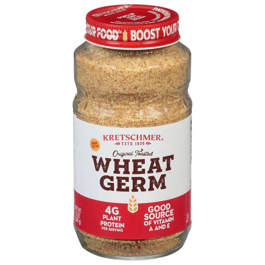(4 pack) Kretschmer Original Toasted Wheat Germ, 4g Plant Protein per Serving, 12 oz Jar