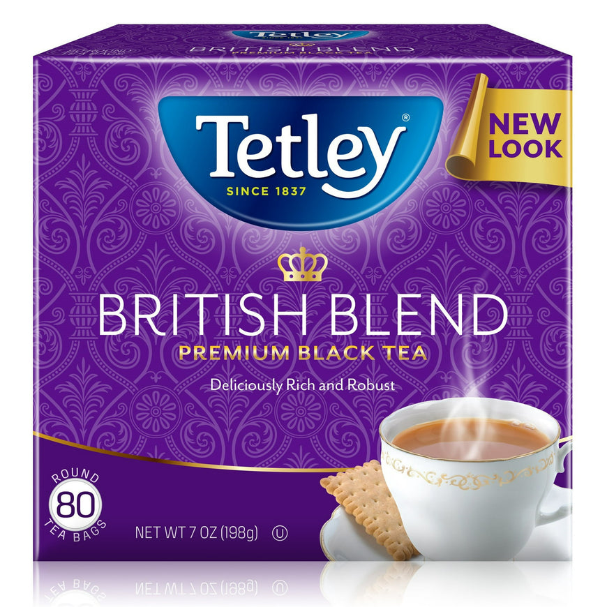 (4 pack) Tetley British Blend Premium Black Tea, 80 Count Tea Bags