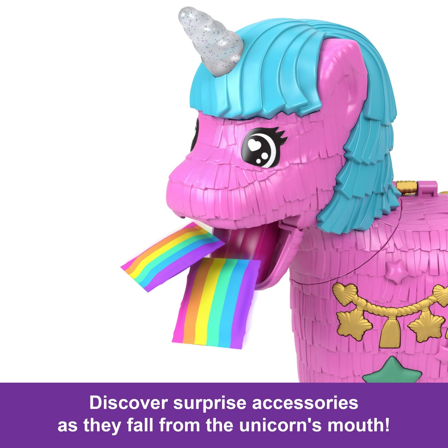 Polly Pocket Unicorn Partyland Playset with 2 Micro Dolls, Pets & 25+ Surprise Accessories