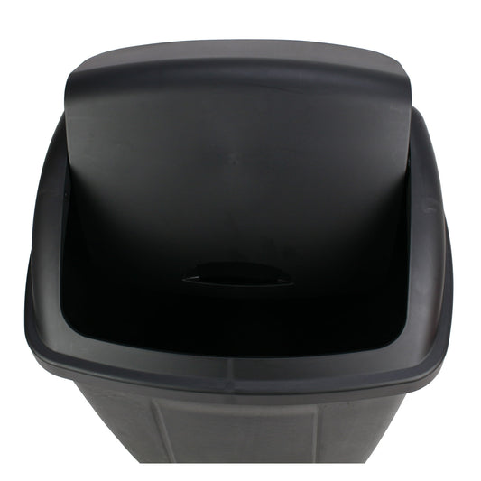 Mainstays 13 Gallon Kitchen Trash Can, Plastic Swing Top Garbage Bin, Black