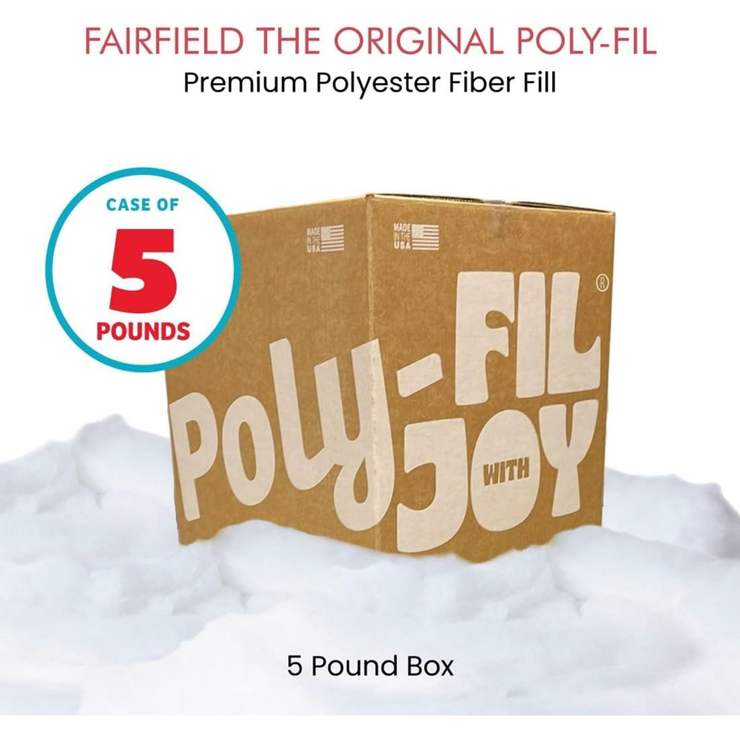 Poly-Fil¨ Premium Polyester Fiber Fill by Fairfield, 5 Pound Box