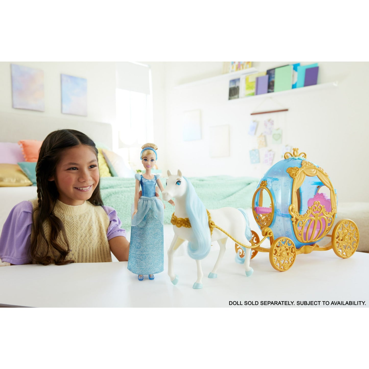 Disney Princess CinderellaÕs Rolling Carriage & Horse with Brushable Mane & Tail