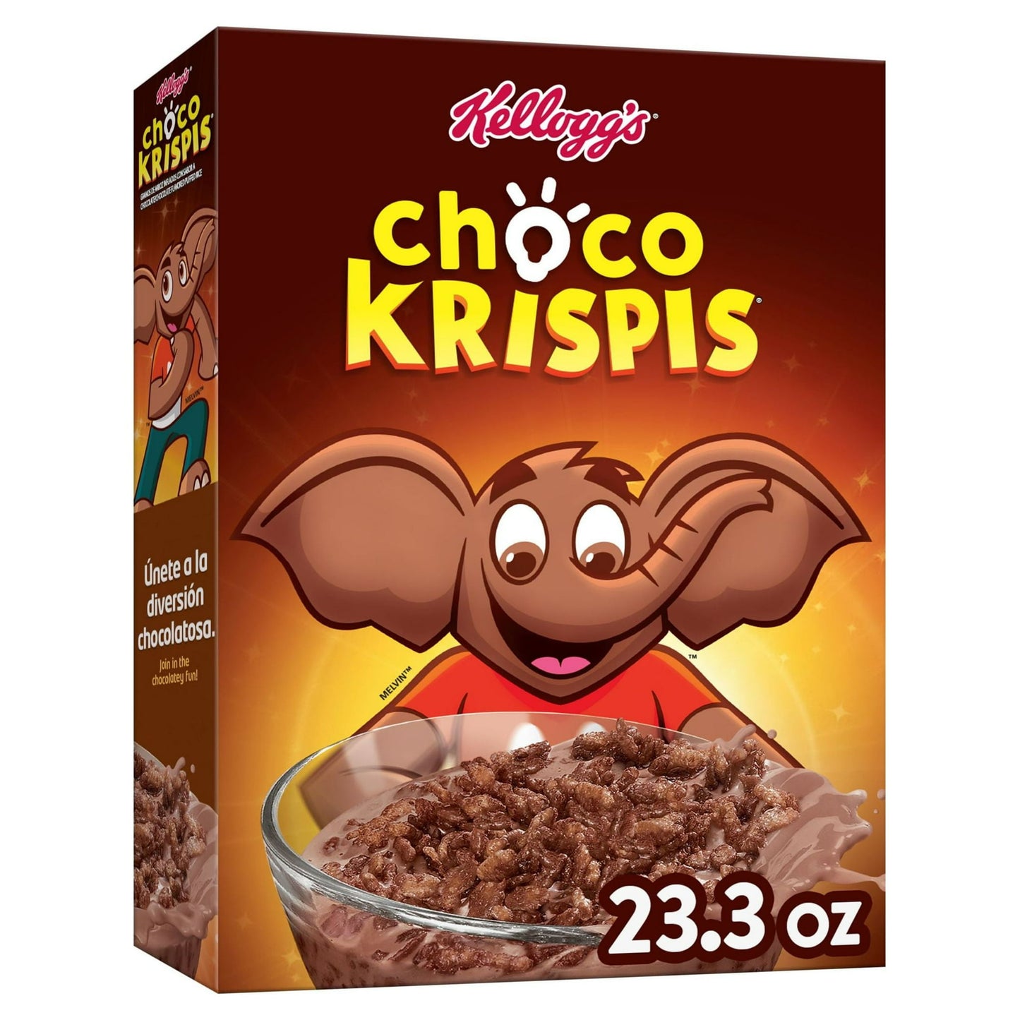 (3 pack) Kellogg's Choco Krispis Breakfast Cereal, 9 Vitamins and Minerals, Kids Snacks, Original, 23.3oz Box (1 Box)