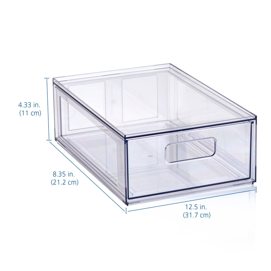 Mainstays Clear Glossy Plastic Pull-Out Closet Drawer Small Size, Adult Size