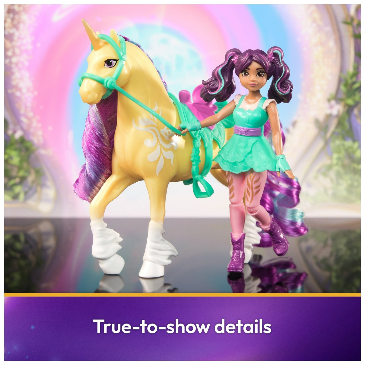 Unicorn Academy, Ava & Leaf with 2 Riding Accessories, Toys for Girls Ages 4+