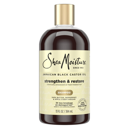 SheaMoisture Shampoo and Conditioner 13 oz ea + Leave in Conditioner 20oz Jamaican Black Castor Oil