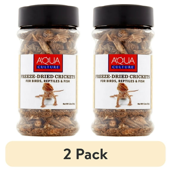 (2 pack) Aqua Culture Freeze-Dried Crickets for Birds, Reptiles & Fish, 1.2 oz