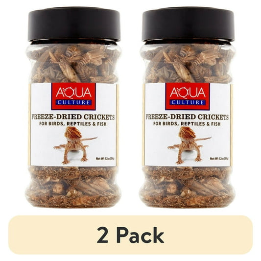 (2 pack) Aqua Culture Freeze-Dried Crickets for Birds, Reptiles & Fish, 1.2 oz