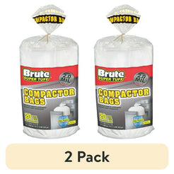 (2 pack) Brute Super Tuff® Compactor Trash Bags, 20 Gallon, 20 Bags (Twist Tie)