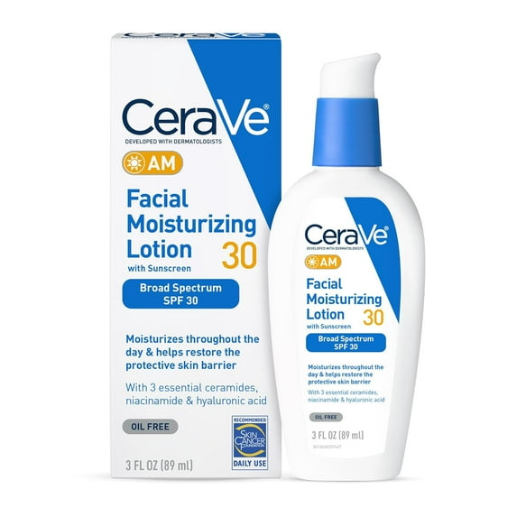 (2 pack) CeraVe AM Face Moisturizer with Broad Spectrum Protection, SPF 30,3 oz
