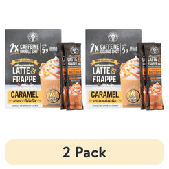 (2 pack) Frozen Bean Ultra-Premium Caramel Macchiato Latte & Frappe Drink Mix 20 Pk