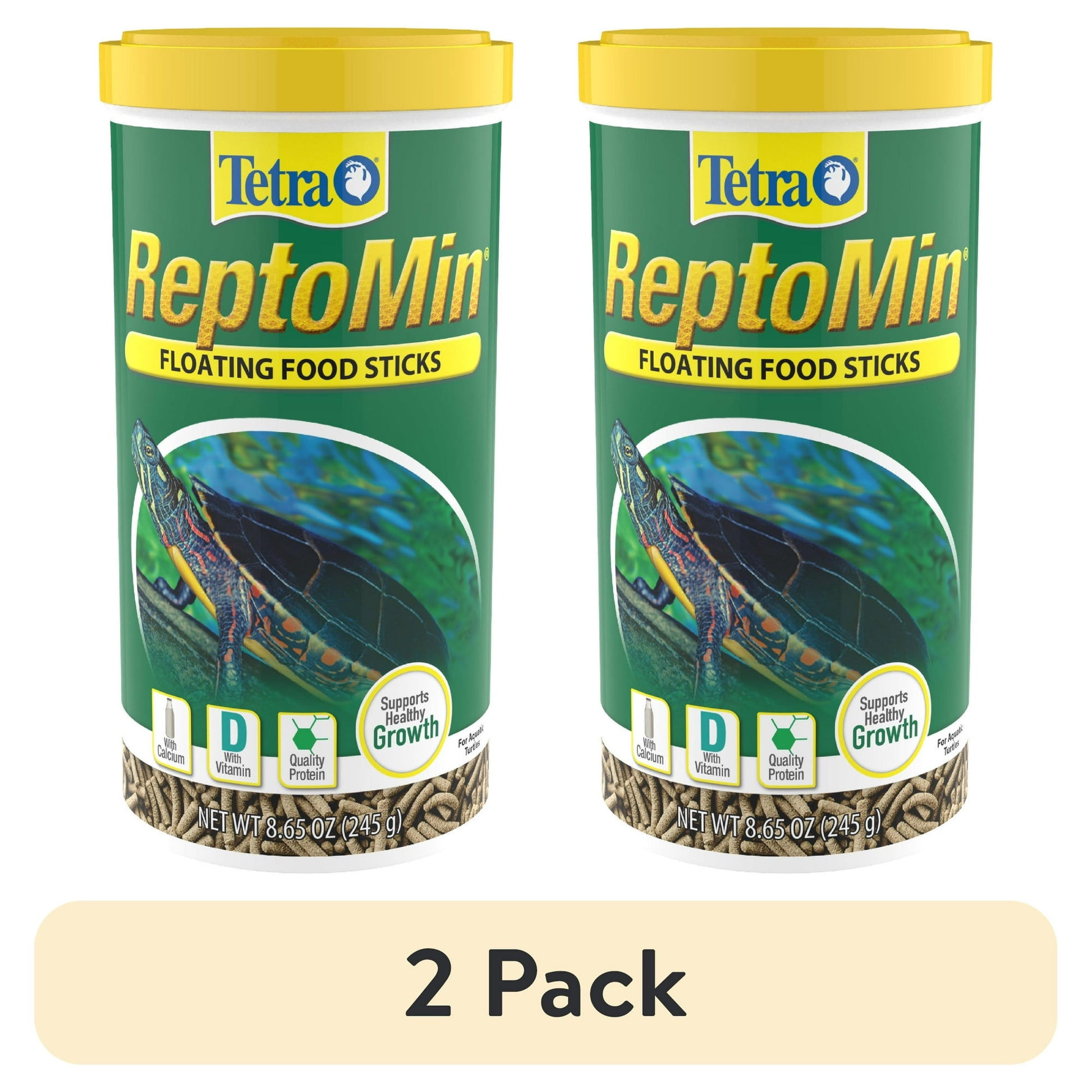 (2 pack) Tetra ReptoMin Floating Food Sticks for Aquatic Turtles, Newts and Frogs, 8.65 oz.