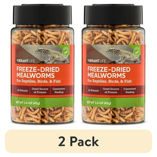 (2 pack) Vibrant Life Freeze-Dried Mealworms, 1.6 oz
