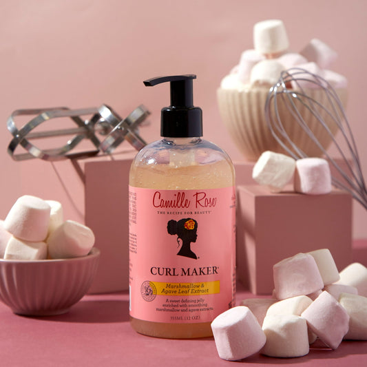 Camille Rose Curl Maker Define & Style Hair Styling Gel with Marshmallow Extract & Agave Leaf Extract, 12oz