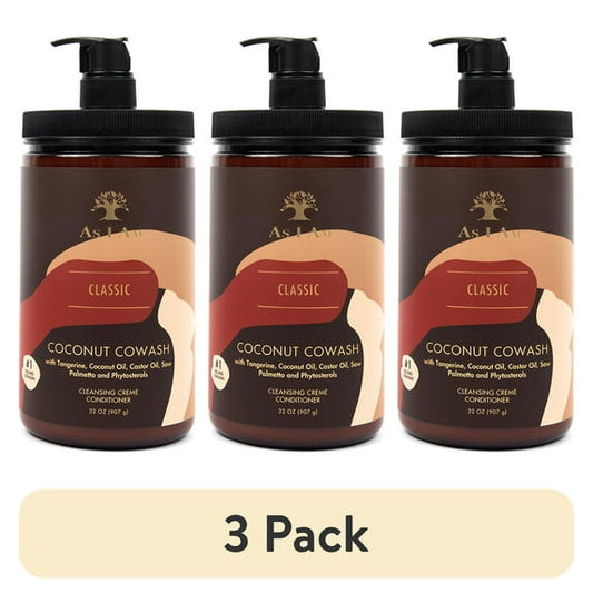 (3 pack) As I Am Classic Coconut Co-Wash Cleansing Cream Conditioner, 32 oz