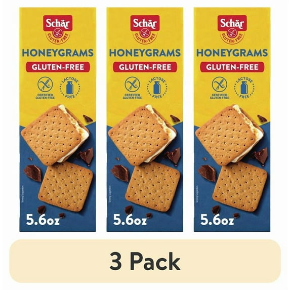 (3 pack) Schar Gluten Free Honeygrams, Honey Cookies, 5.6 oz, 3 Count