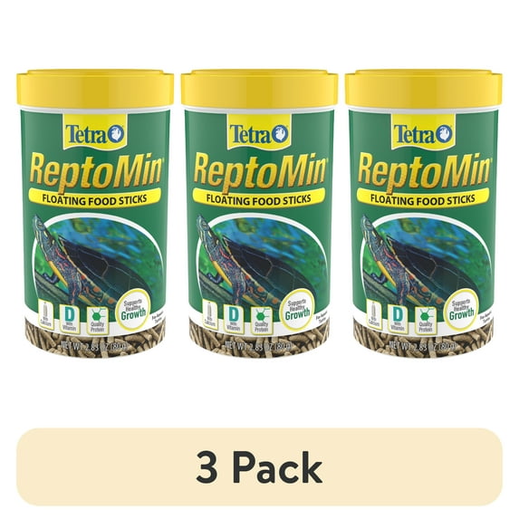 (3 pack) Tetra ReptoMin Floating Food Sticks for Aquatic Turtles, Newts and Frogs, 2.83 oz