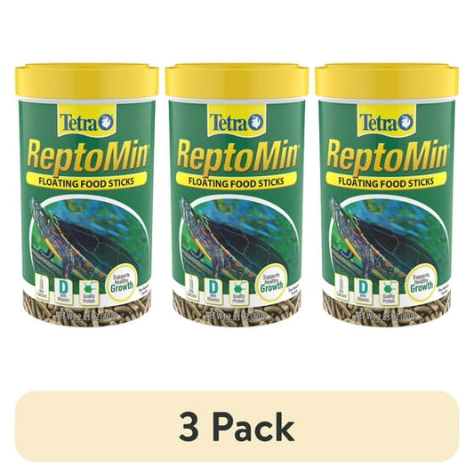 (3 pack) Tetra ReptoMin Floating Food Sticks for Aquatic Turtles, Newts and Frogs, 2.83 oz