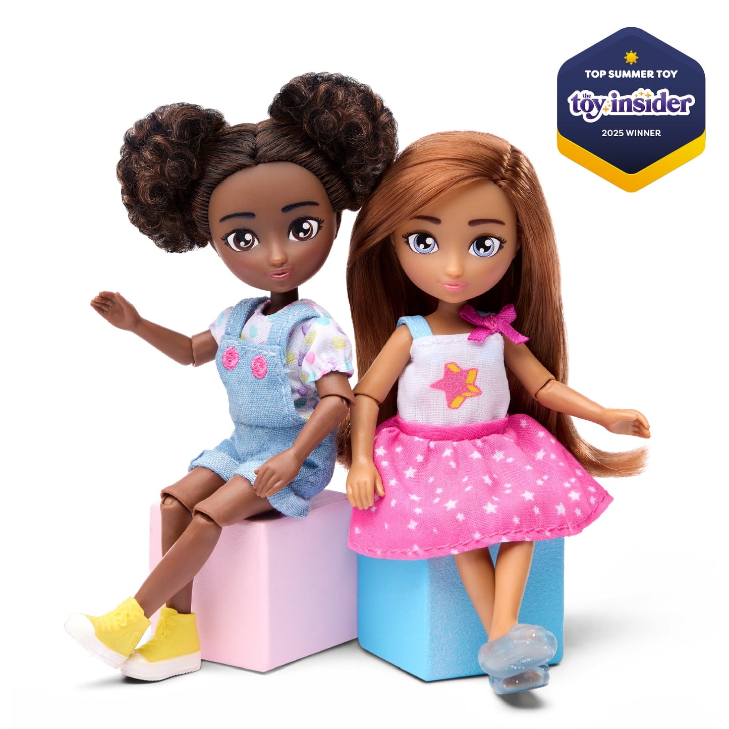 Hey Bestie Isa & Evie 18 Piece Set of 2 (5.5-inch) Mini Dolls with Toy Dogs & Pet Accessories, Kids Ages 3 & Up