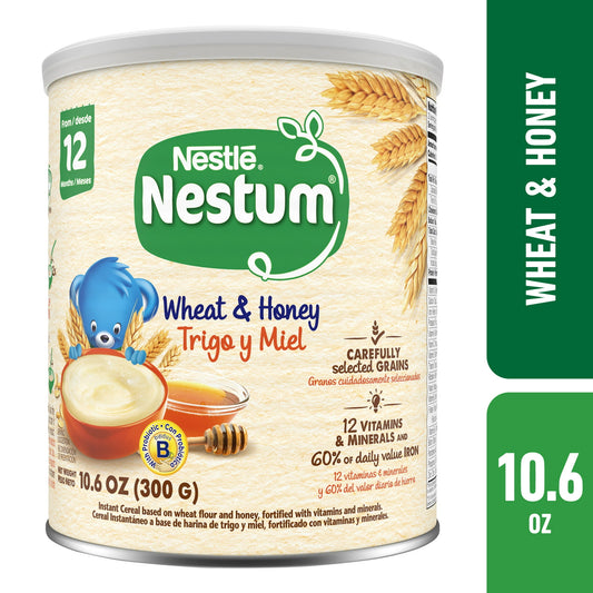 (4 pack) NESTLE Nestum Wheat and Honey Cereal 10.5 oz. Canister 10.6 oz