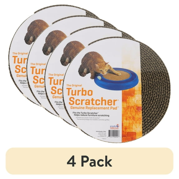 (4 pack) Morovilla Turbo Scratcher Replacement Pad Recycled Cardboard