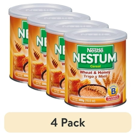 (4 pack) NESTLE Nestum Wheat and Honey Cereal 10.5 oz. Canister 10.6 oz