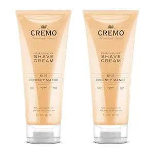 Cremo Coconut Mango Moisturizing Shave Cream, Astonishingly Superior Ultra-Slick Shaving Cream for Women Fights Nicks, Cuts and Razor Burn, 6 Fl Oz (Pack of 2)