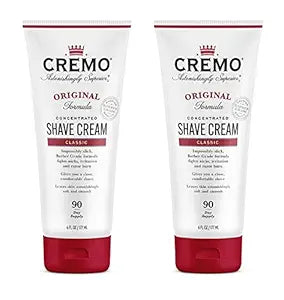 Cremo Barber Grade Original Shave Cream, Astonishingly Superior Ultra-Slick Shaving Cream Fights Nicks, Cuts and Razor Burn, 6 Fl Oz (2 Pack)