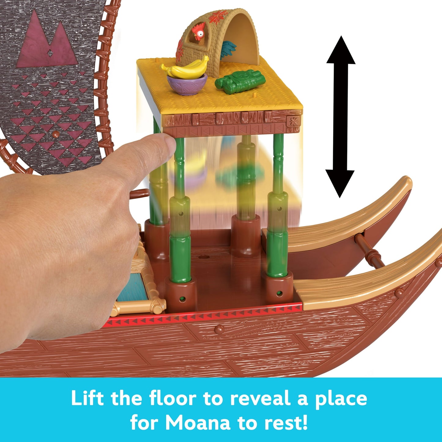 Disney Moana 2 Toys, MoanaÕs Adventure Canoe Playset with 1 Small Doll, 1 Canoe & 10 Accessories